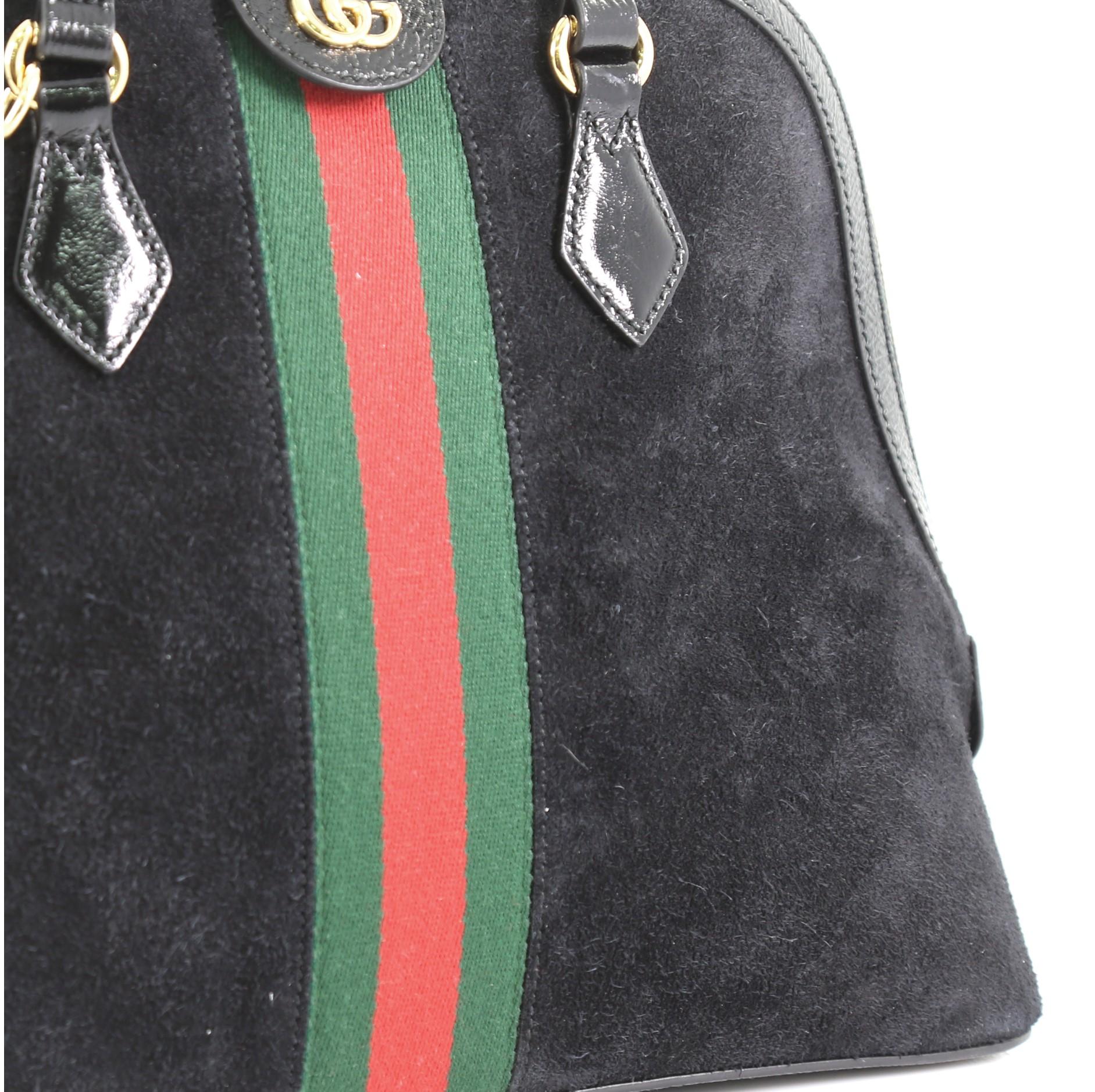 Gucci Ophidia Dome Top Handle Bag Suede Medium In Good Condition In NY, NY