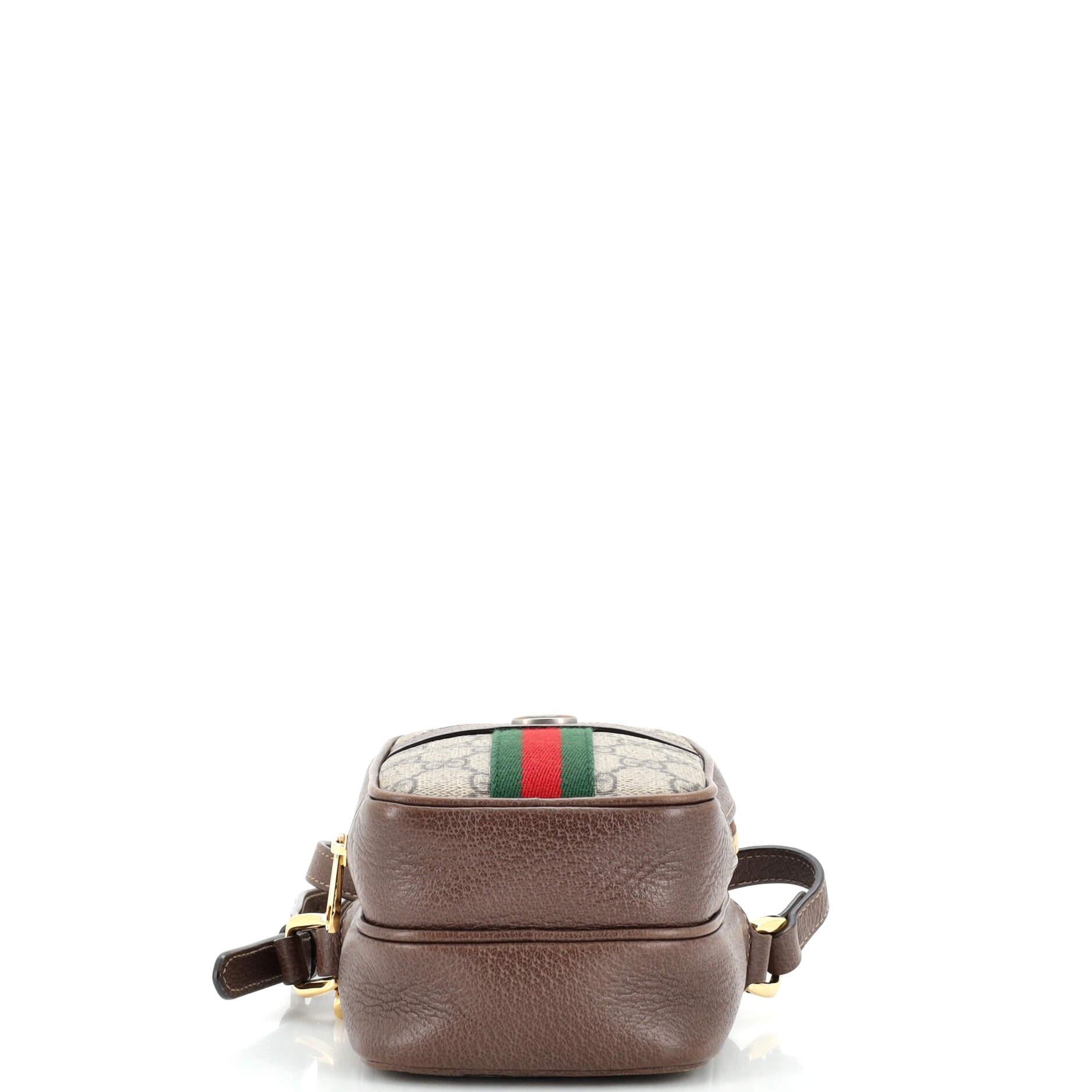 Gucci Ophidia Crossbody Bag mit doppeltem Reißverschluss GG Coated Canvas Mini für Damen oder Herren