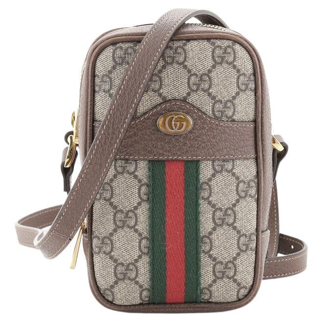 Gucci Ophidia Triple Zip Crossbody Bag GG Coated Canvas Mini at 1stDibs