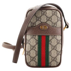 Gucci Ophidia Crossbody Tasche GG aus beschichtetem Segeltuch mit doppeltem Reißverschluss Mini