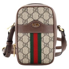 Gucci Ophidia Double Zip Crossbody Bag GG Coated Canvas Mini