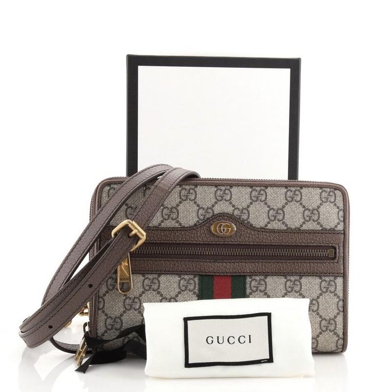 Gucci Ophidia Double Zip Crossbody Bag GG Coated Canvas Small at 1stDibs