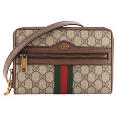 Gucci Ophidia Double Zip Crossbody Bag GG beschichtetem Segeltuch klein