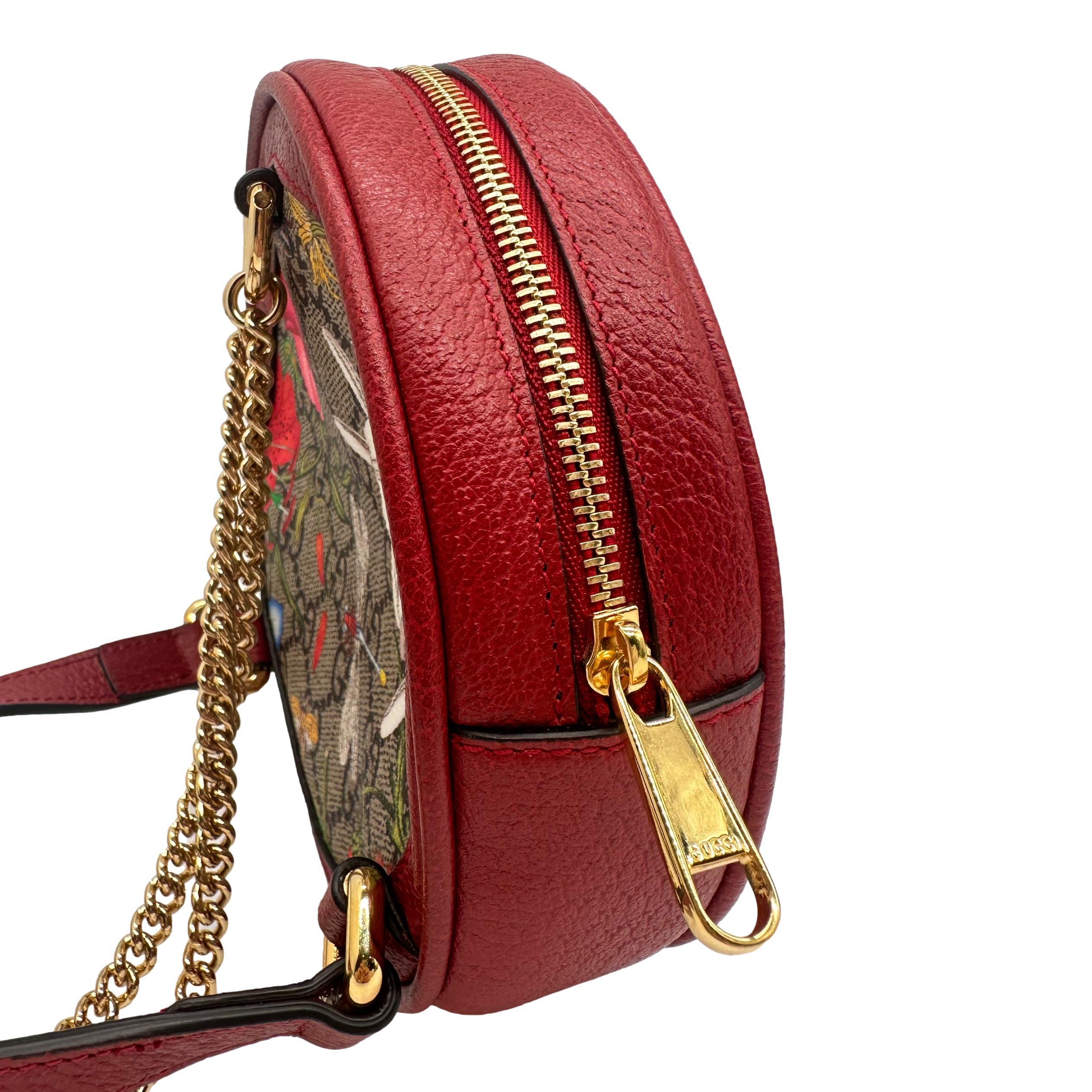 Mini sac à dos rond en cuir Gucci Ophidia Flora Motif GG, Cruise 2020. en vente 1