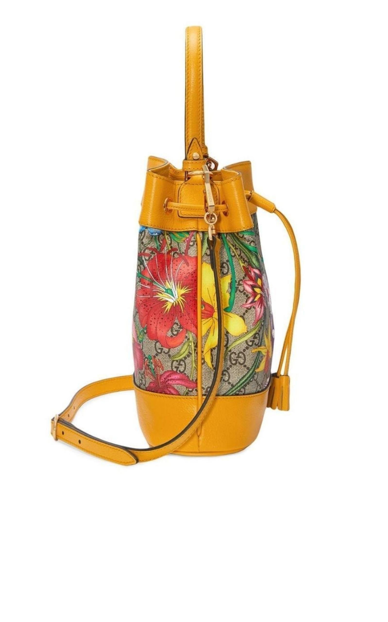 Brown Gucci Ophidia Flora Pattern Backpack For Sale