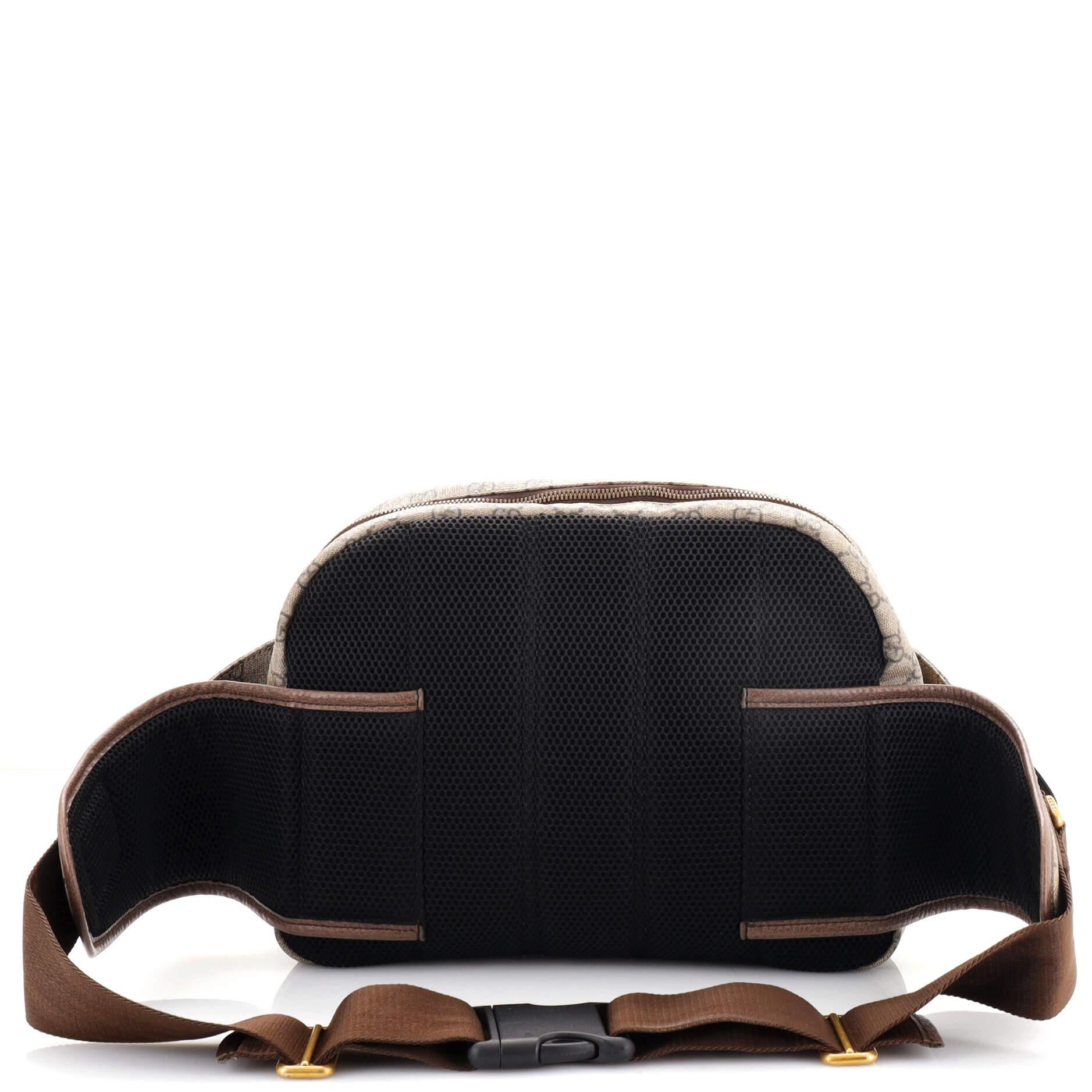 Brown Gucci Ophidia Front Pocket Belt Bag GG Coated Canvas Large