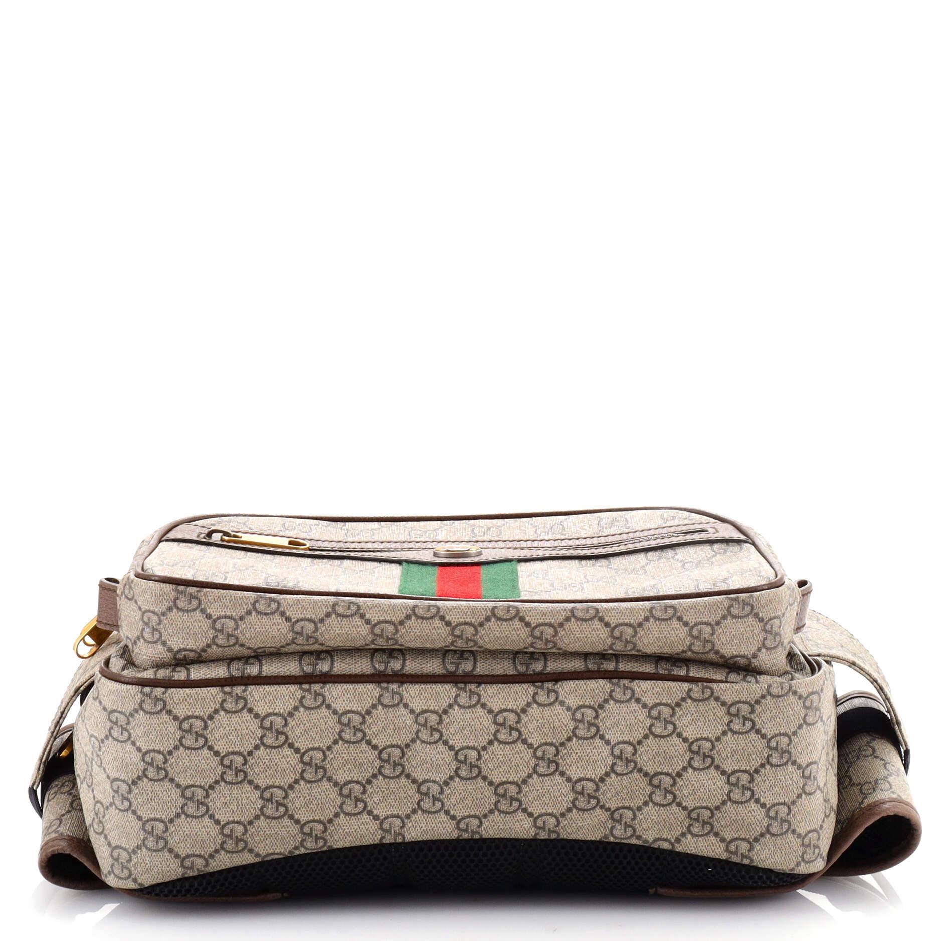 Gucci Ophidia Front Pocket Belt Bag GG Coated Canvas Large In Good Condition In NY, NY