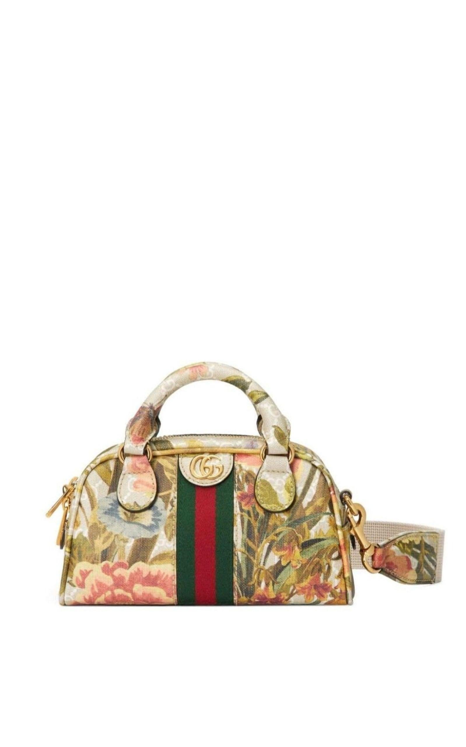 Gucci Ophidia GG Floral Shoulder Mini Bag In New Condition For Sale In Brossard, QC