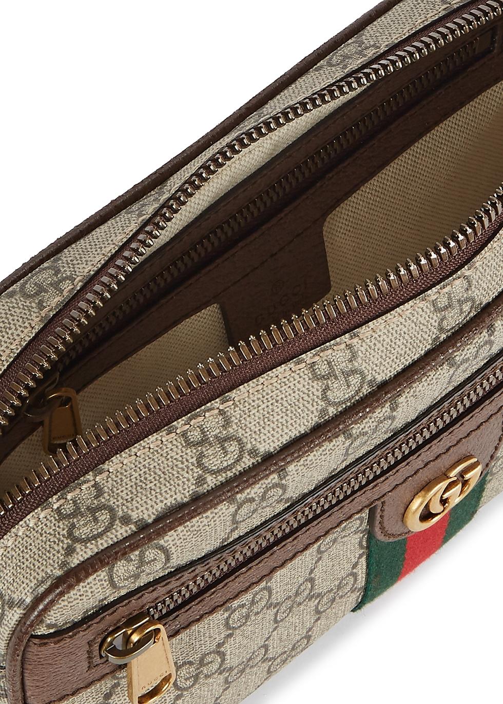 Brown Gucci Ophidia GG Monogram Leather Belt Bag