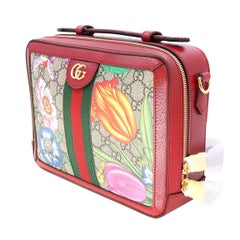 Gucci Ophidia GG Supreme Flora Canvas Top Handle Small Shoulder Camera Bag