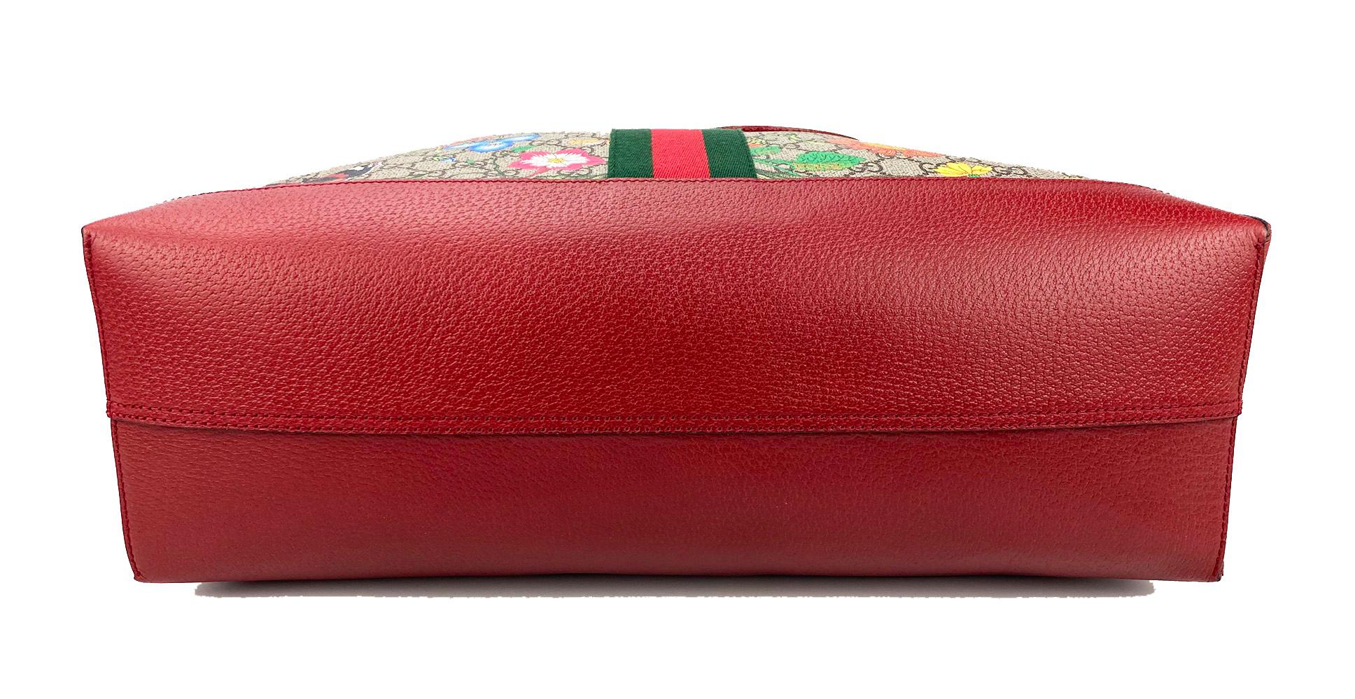 gucci floral tote bag