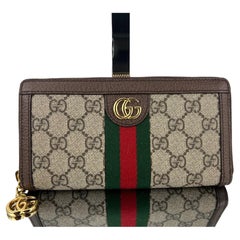 GUCCI Ophidia GG Zip Around Wallet Clutch ‎523154 Added Strap