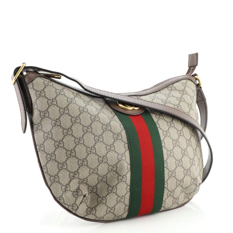 Gucci Ophidia Half Moon Hobo GG Coated Canvas Small For Sale at 1stDibs