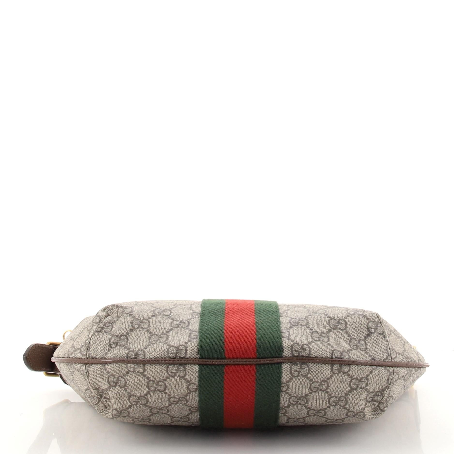 Gucci Ophidia Half Moon Hobo GG Coated Canvas Small In Good Condition In NY, NY