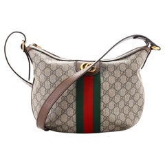 Gucci Ophidia Half Moon Hobo GG Coated Canvas Small