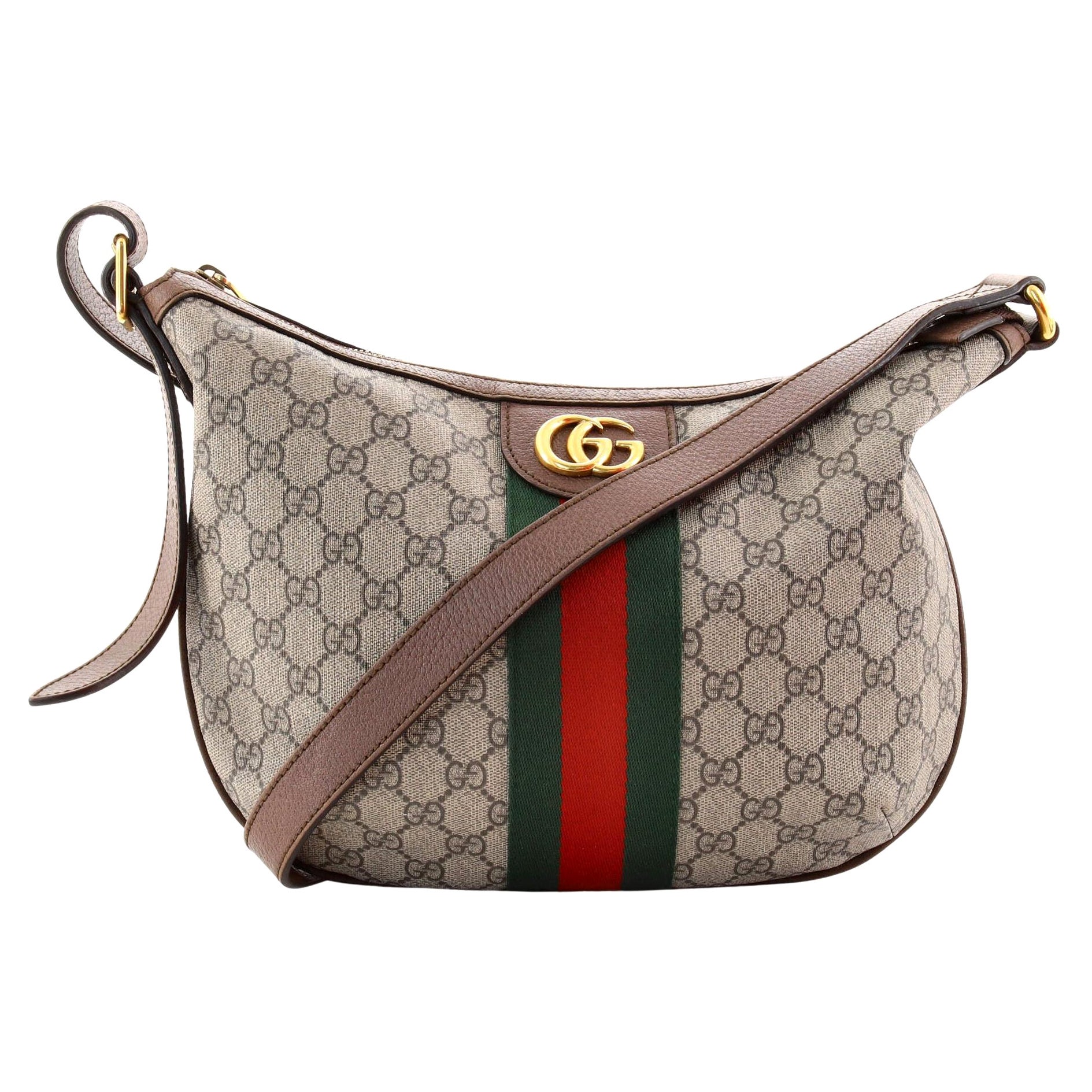 Gucci Ophidia Half Moon Hobo GG Coated Canvas Small