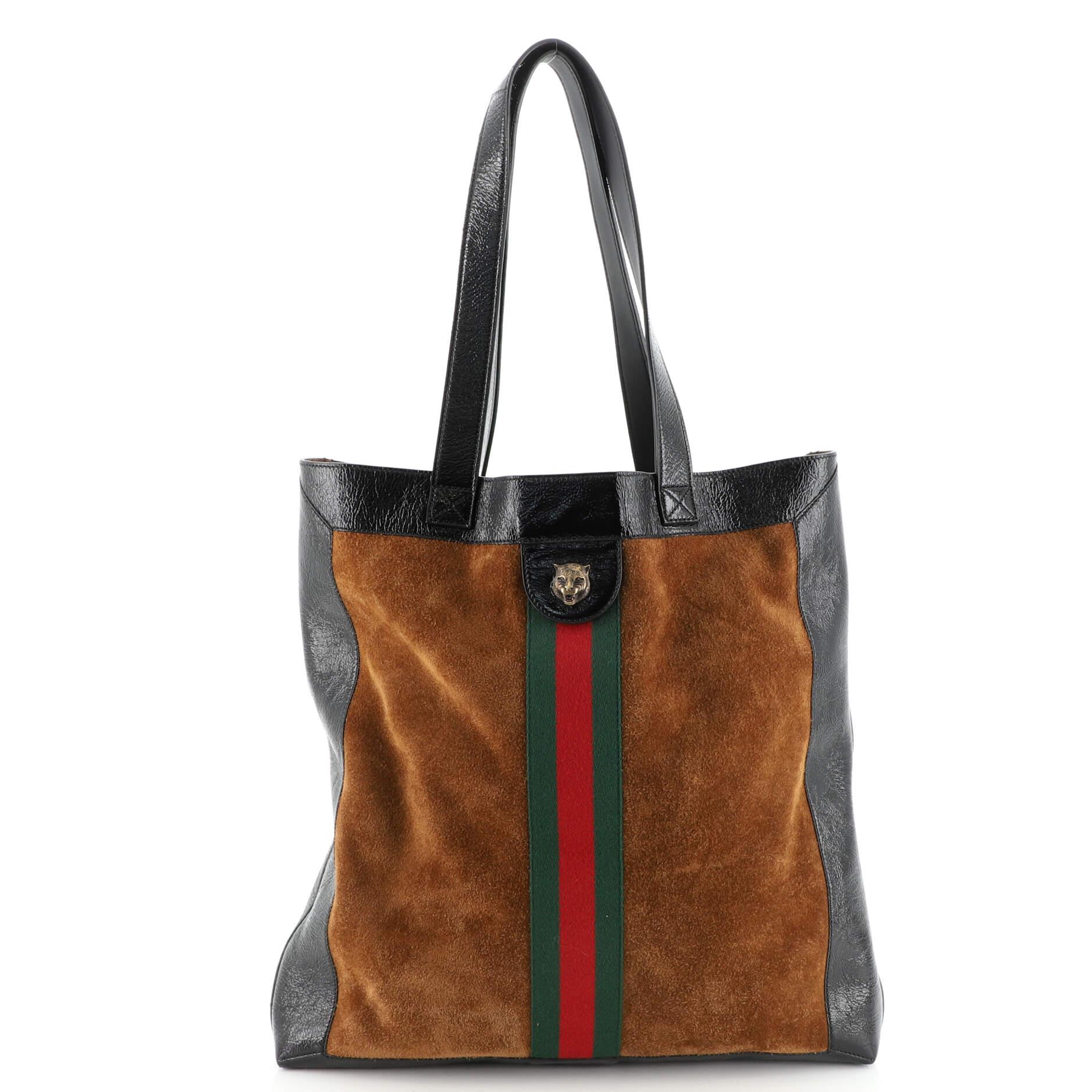 Gucci Ophidia House Tote Suede Large In Good Condition In NY, NY