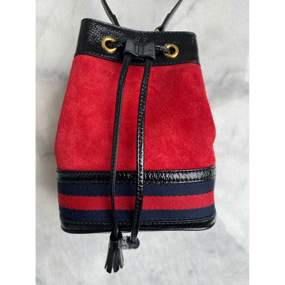 - Designer: GUCCI
- Model: Ophidia 
- Condition: Very good condition. 
- Accessories: Box, Dustbag
- Measurements: Width: 16cm , Height: 19cm , Depth: 9cm
- Exterior Material: Suede
- Exterior Color: Red
- Interior Material: Suede
- Interior Color: