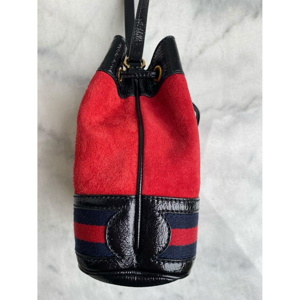 Black Gucci, Ophidia in red suede For Sale