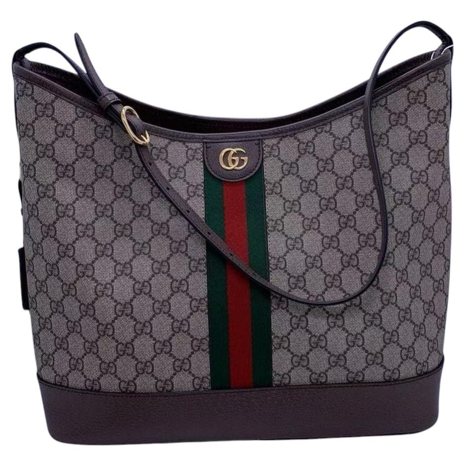Gucci Ophidia Open Bucket Bag GG Beschichtetes Segeltuch mit Leder Tote