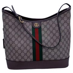Gucci Ophidia Open Bucket Bag GG Coated Canvas With Leather Tote