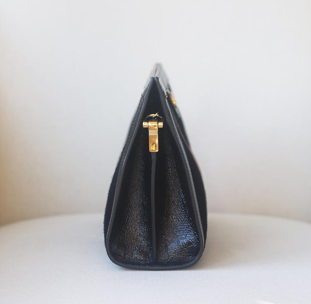 Black Gucci Ophidia Patent Leather-Trimmed Suede Shoulder Bag