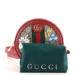 Gucci Ophidia Runder Rucksack Flora GG aus beschichtetem Segeltuch Mini