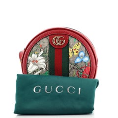 Gucci Ophidia Runder Rucksack Flora GG aus beschichtetem Segeltuch Mini