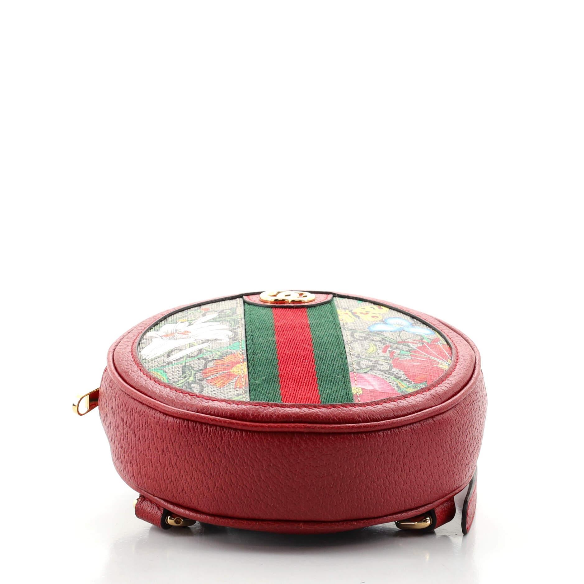 Gucci Ophidia Round Backpack Flora GG Coated Canvas Mini 1