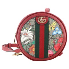 gucci backpack red and green straps Gucci Ophidia Round Backpack Flora GG Coated Canvas Mini
