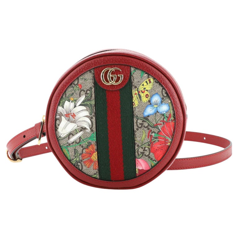 Gucci Ophidia Round Backpack Flora GG Coated Canvas Mini at 1stDibs