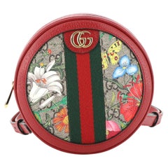 Gucci Ophidia Round Backpack Flora GG Coated Canvas Mini