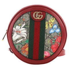 Gucci Ophidia Round Backpack Flora GG Coated Canvas Mini