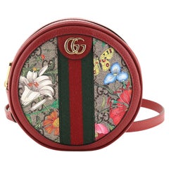 Gucci Ophidia Round Backpack Flora GG Coated Canvas Mini