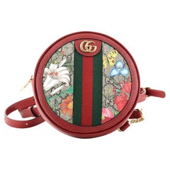 Gucci Ophidia Round Backpack Flora GG Coated Canvas Mini