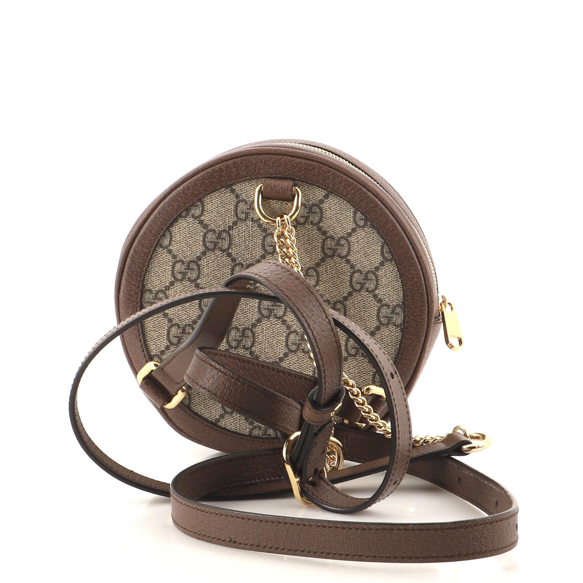 Gucci Ophidia Runder Rucksack GG Beschichtetes Segeltuch Mini im Zustand „Gut“ in NY, NY