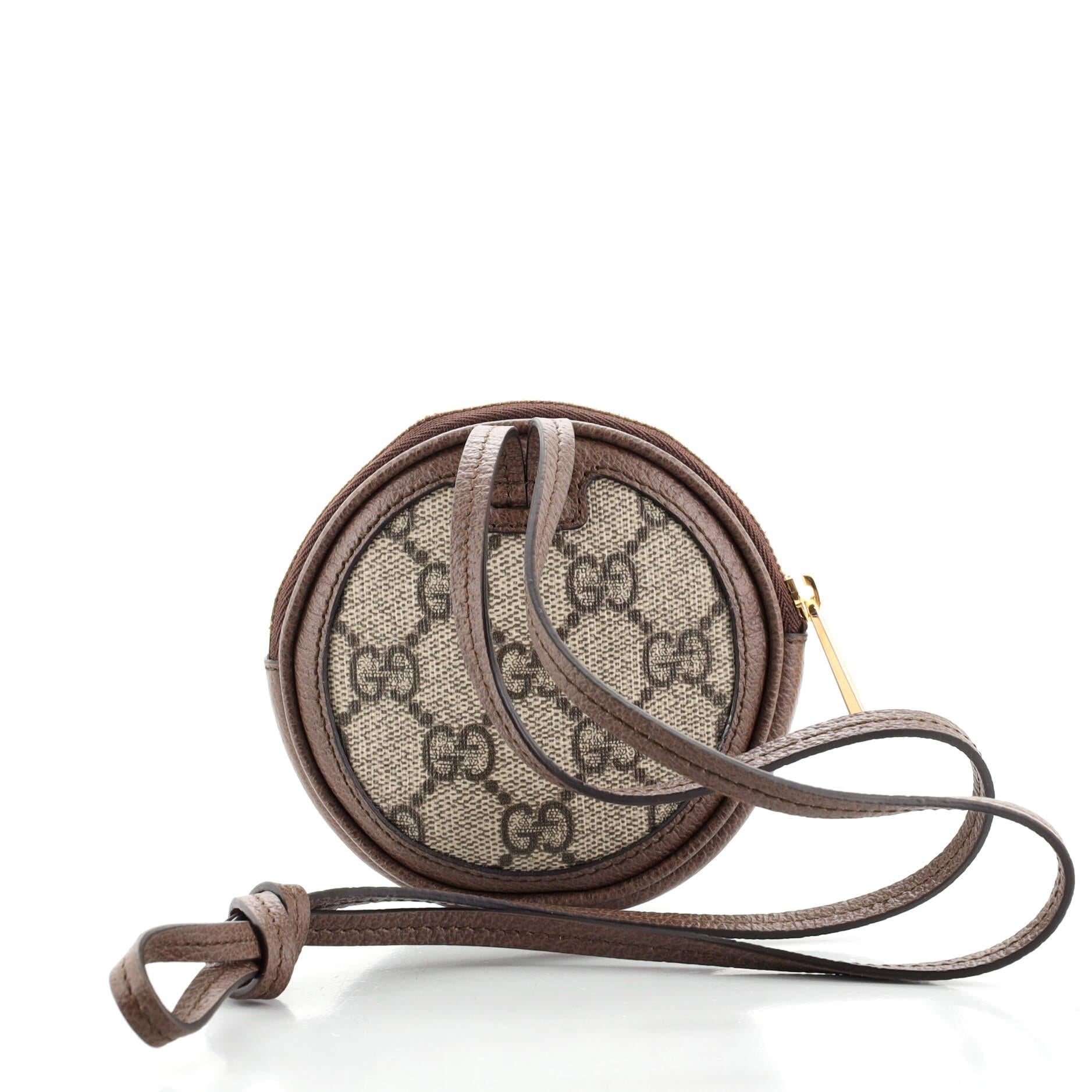 Gucci Ophidia Round Neck Pouch GG Coated Canvas Mini