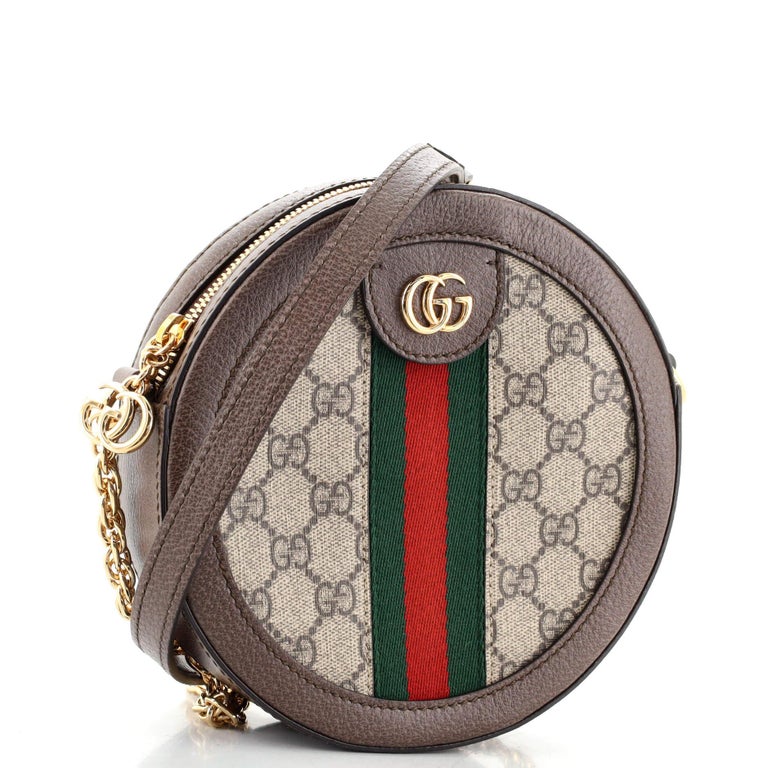 Gucci Ophidia Flap Top Handle Bag GG Coated Canvas Mini at 1stDibs
