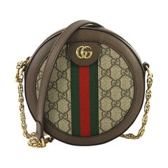 Gucci Ophidia Round Shoulder Bag GG Coated Canvas Mini