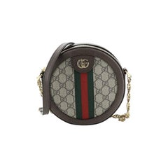 Gucci Ophidia Round Shoulder Bag GG Coated Canvas Mini