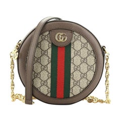 Gucci Ophidia Round Shoulder Bag GG Coated Canvas Mini 