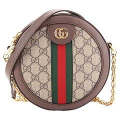 Gucci Ophidia Round Shoulder Bag GG Coated Canvas Mini