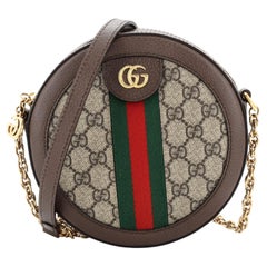 Gucci Ophidia Round Shoulder Bag GG Coated Canvas Mini