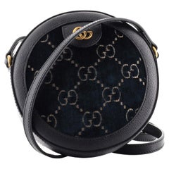 Gucci Ophidia Round Shoulder Bag GG Velvet Mini