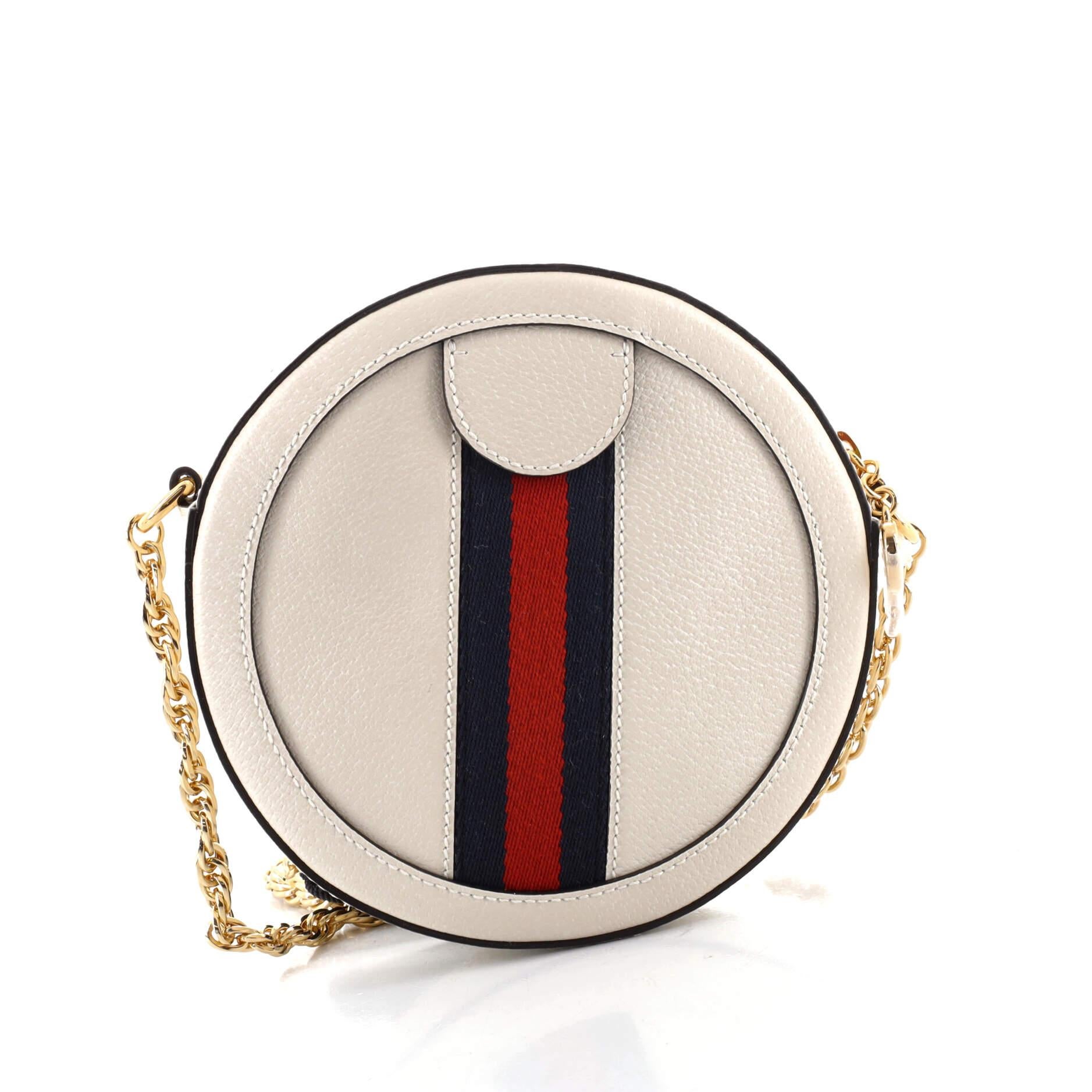 Gucci Ophidia Round Shoulder Bag Leather Mini In Good Condition In NY, NY