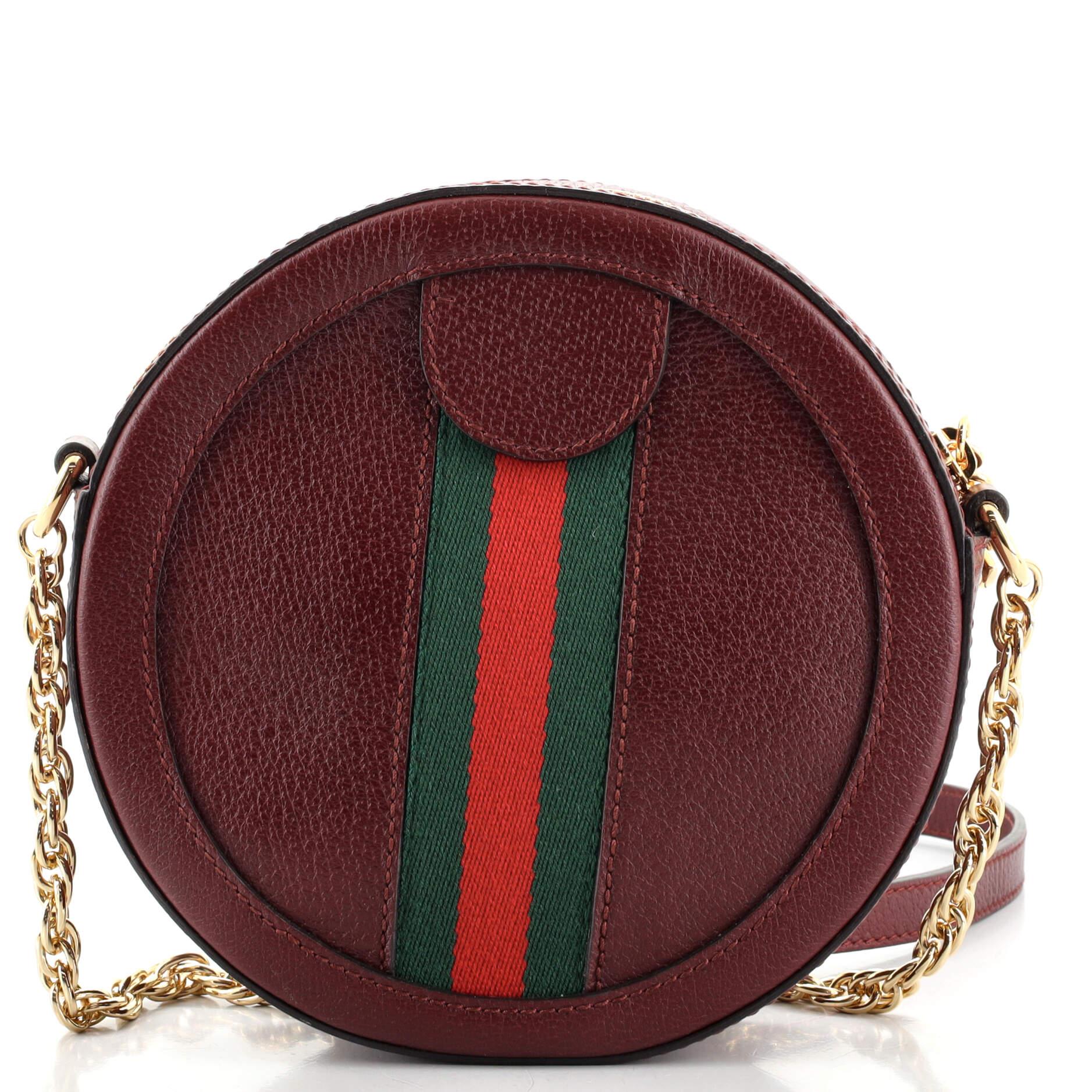 Gucci Ophidia Round Shoulder Bag Leather Mini In Good Condition In NY, NY
