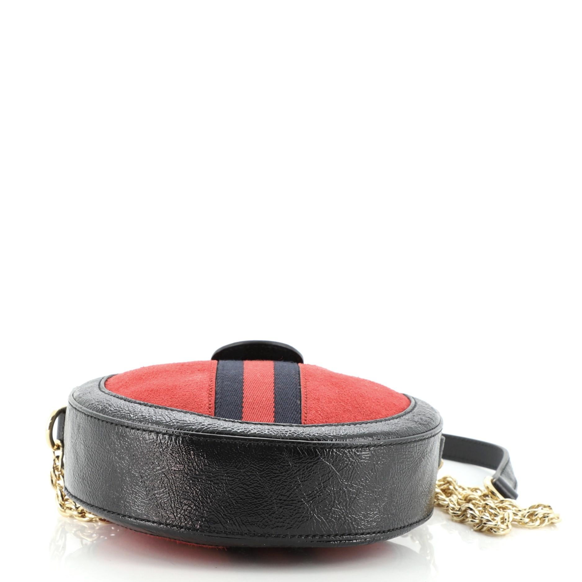 Gucci Ophidia Round Shoulder Bag Suede Mini In Good Condition In NY, NY