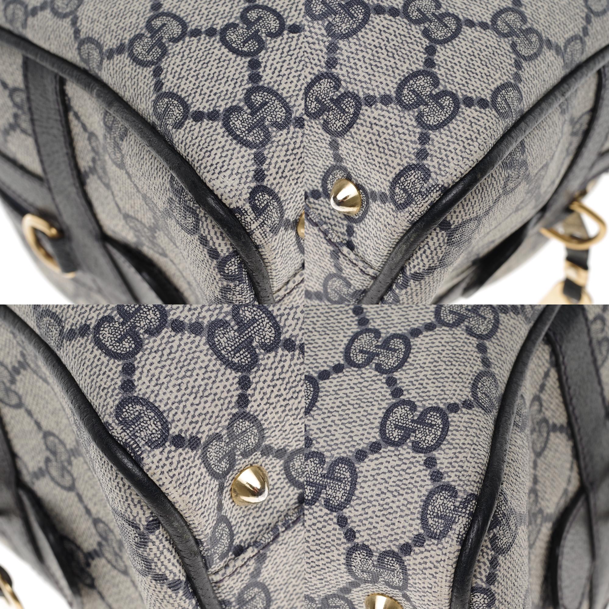 Gucci Ophidia set: Shoulder bag, wallet, cigarette holder in navy blue canvas 2