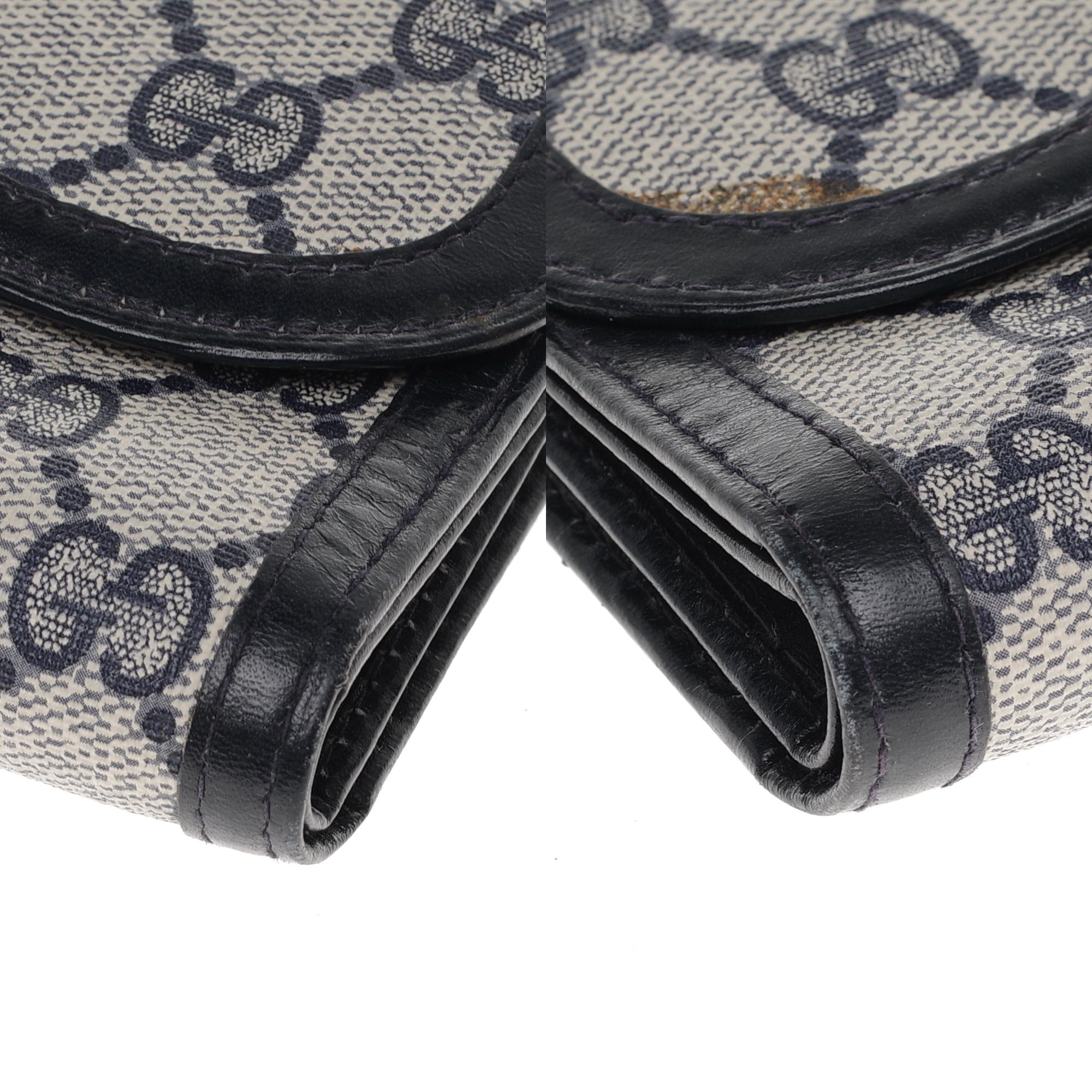 Gucci Ophidia set: Shoulder bag, wallet, cigarette holder in navy blue canvas 6