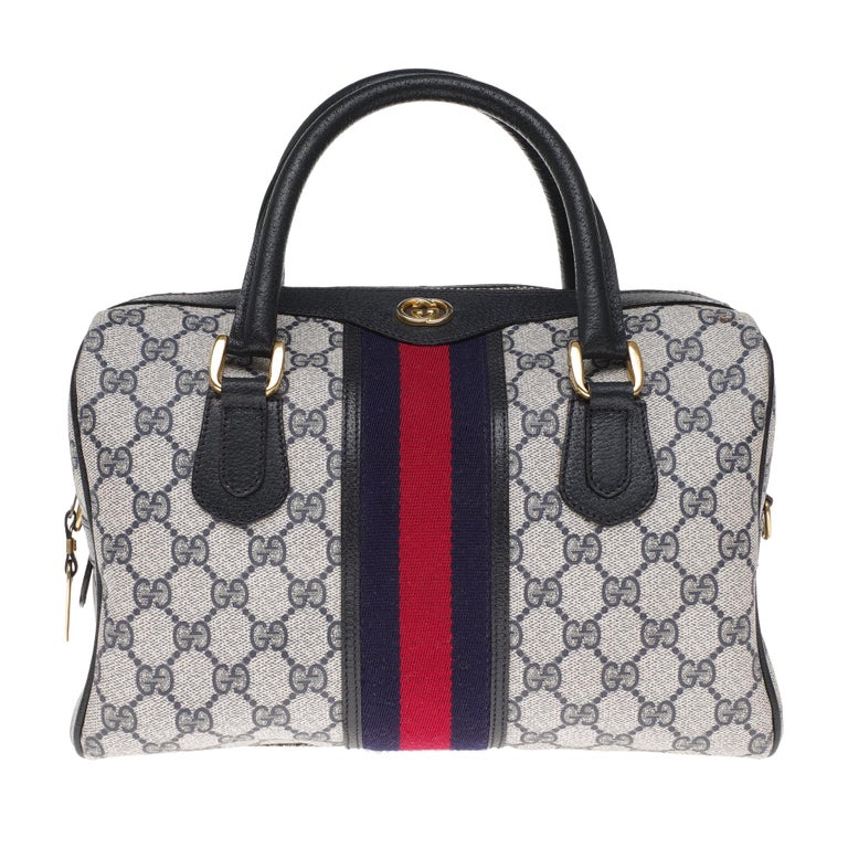 Gucci Ophidia set Shoulder bag, wallet, cigarette holder in navy blue canvas at 1stDibs navy